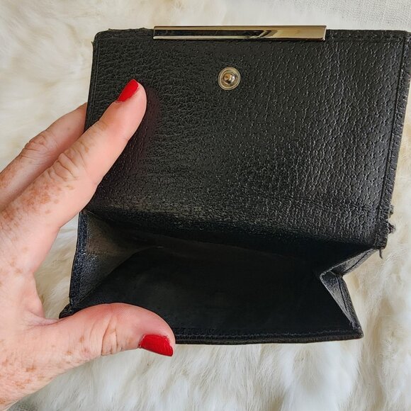 GUCCI Womens Black Canvas Guccisima Wallet Monogram GG Bi Fold Card Holder - Picture 3 of 10